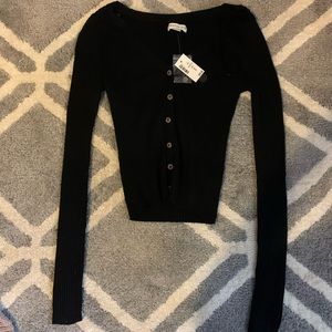 Black long sleeve button up.